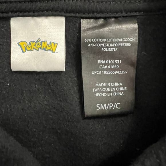 Pokemon Mens Long Sleeve Black Sweatshirt Hoodie Size Small - Picture 6 of 6